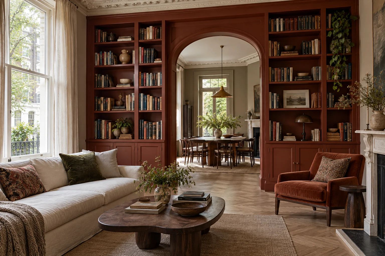 Design inspiration: quiet reading room with built-in shelves